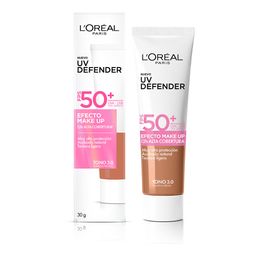 Protector Solar L'Oréal Paris Uv Defender Efecto Make Up Fps 50 Tono 3.0 x 30 g