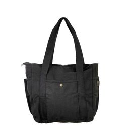 Totebag con Bolsillos Wav Negra