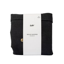 Totebag con Bolsillos Wav Negra