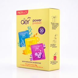Aromatizante Aer Power Pocket Pack x 3 un