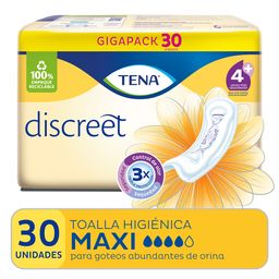 Toalla Tena Discreet Incontinencia Maxi Aloe x 30 un