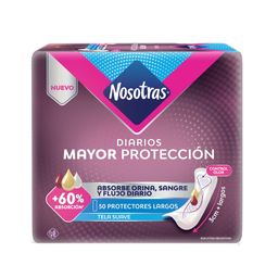 Protectores Diarios Nosotras Largos Multifluidos x 50 un