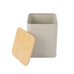 Lata Cuadrada Simplicity Deco Tapa Bamboo Grey Tea
